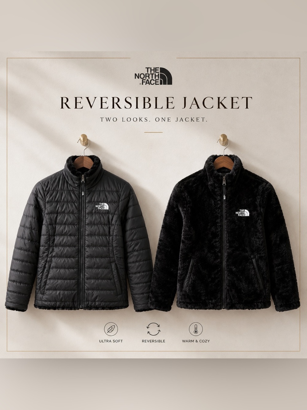 The North Face Girls’ 10/12 Reversible Mossbud Swirl Jacket EXCELLENT